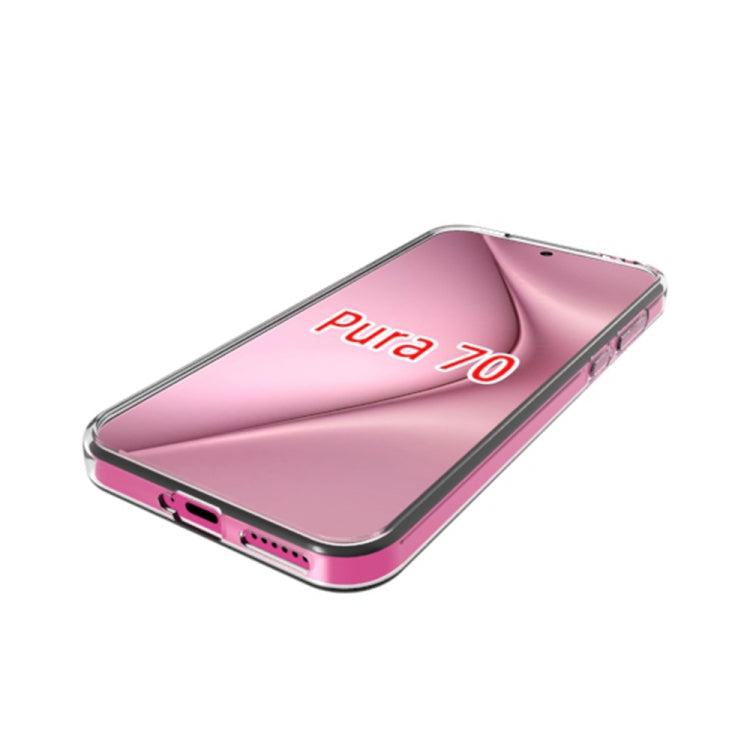 For Huawei Pura 70 Waterproof Texture TPU Phone Case - Transparent