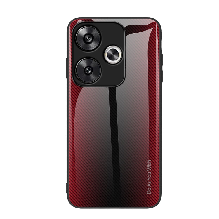 For Xiaomi Poco F6 Texture Gradient Glass TPU Phone Case