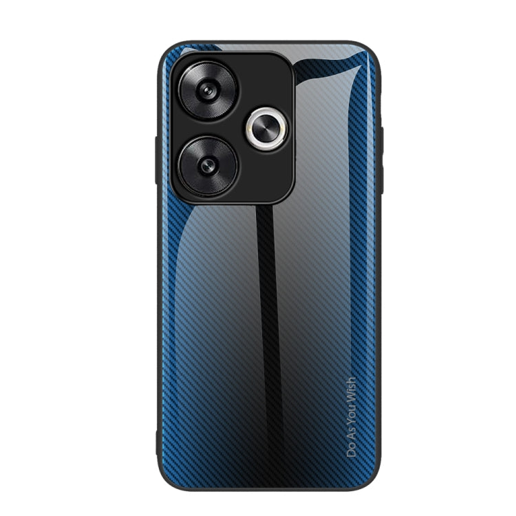 For Xiaomi Poco F6 Texture Gradient Glass TPU Phone Case