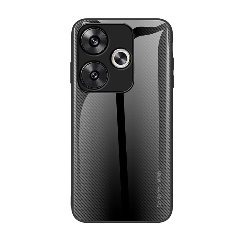 For Xiaomi Poco F6 Texture Gradient Glass TPU Phone Case