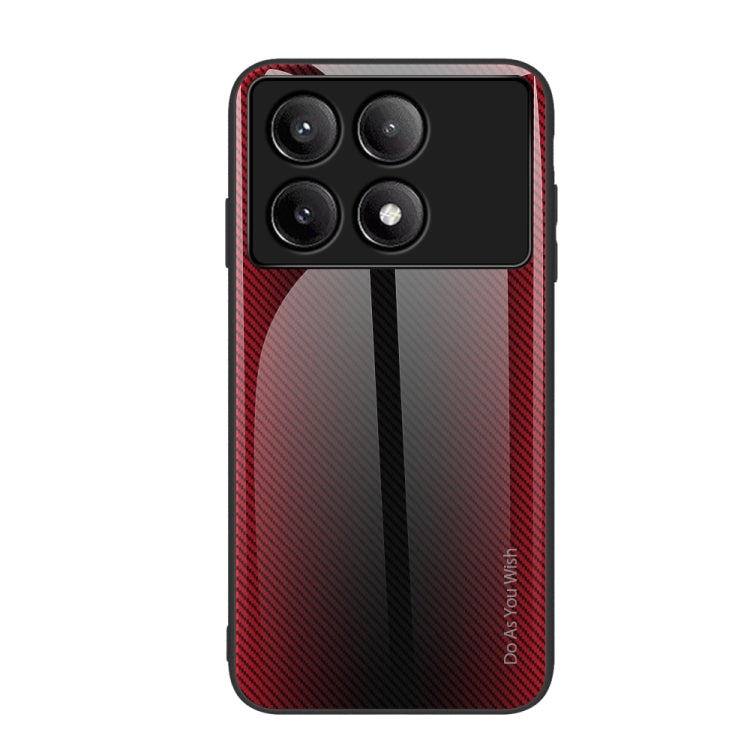For Xiaomi Poco F6 Pro Texture Gradient Glass TPU Phone Case