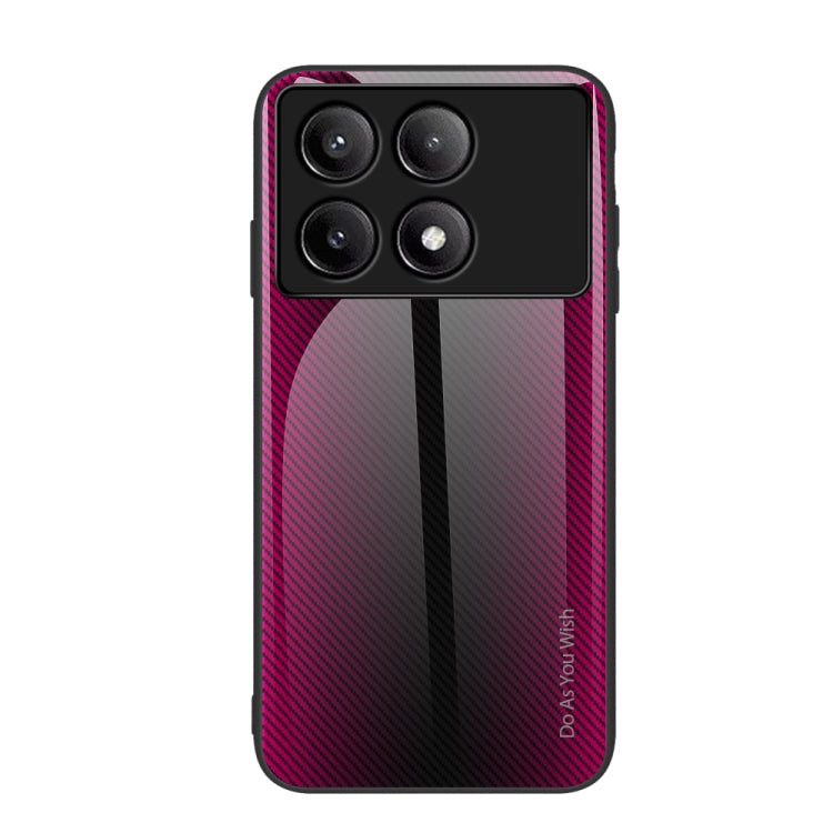 For Xiaomi Poco F6 Pro Texture Gradient Glass TPU Phone Case