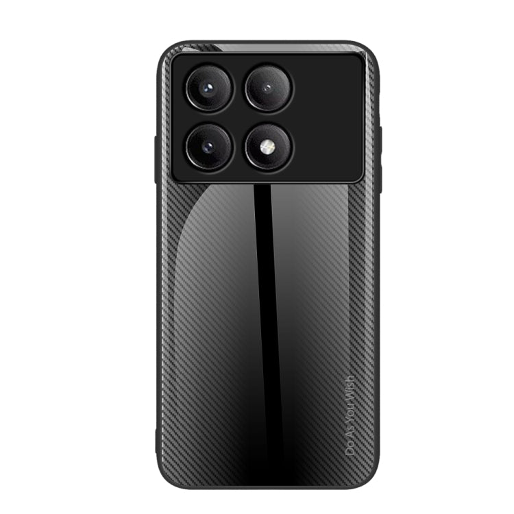 For Xiaomi Poco F6 Pro Texture Gradient Glass TPU Phone Case