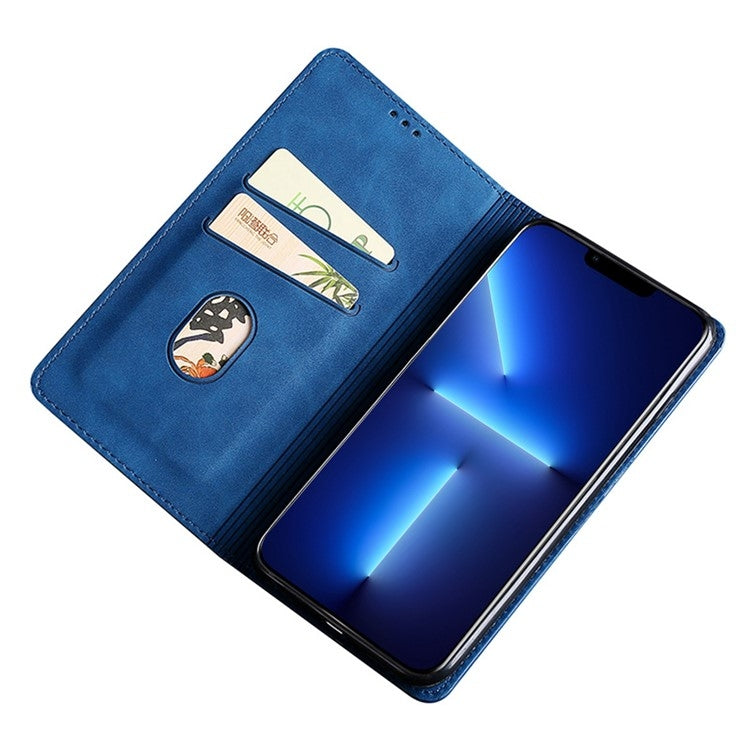 For Samsung Galaxy M55 5G Skin Feel Magnetic Leather Phone Case