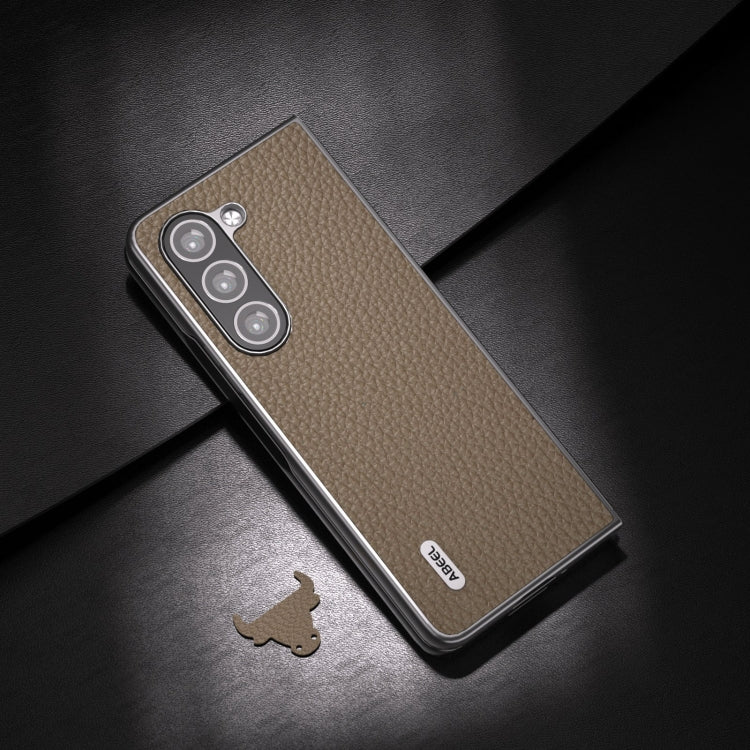 For Samsung Galaxy Z Fold6 ABEEL Genuine Leather Litchi Texture Phone Case