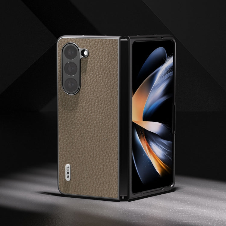 For Samsung Galaxy Z Fold6 ABEEL Genuine Leather Litchi Texture Phone Case