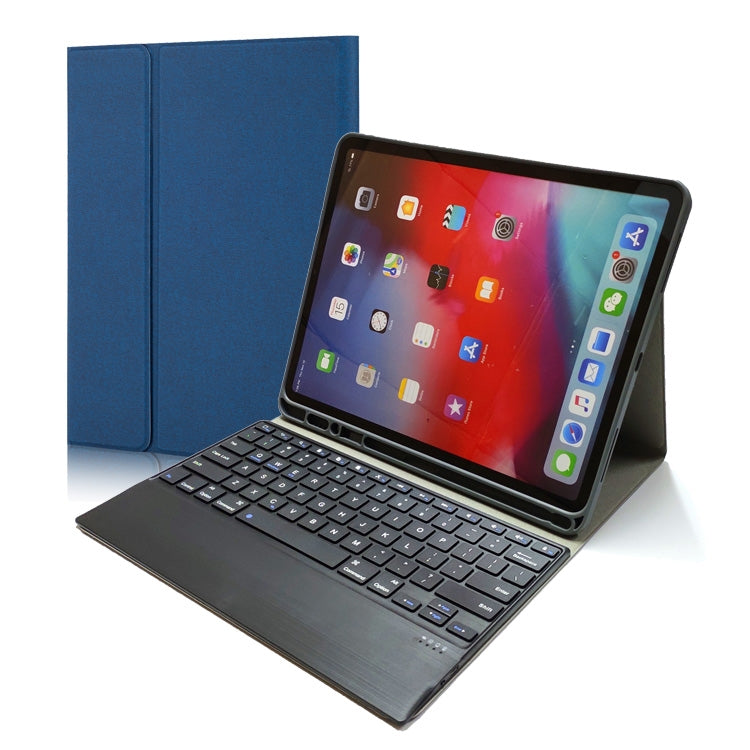 HK131B For iPad Pro 12.9 inch (2020 & 2018) 2 in 1 Detachable Magnetic Attraction Plastic Bluetooth Keyboard + Fabric Texture PU Leather Tablet Case with Stand & Pen Slot