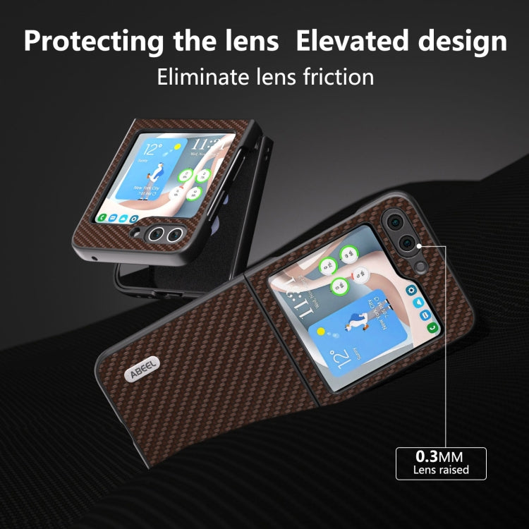 For Samsung Galaxy Z Flip6 / Flip7 FE ABEEL Carbon Fiber Texture Protective Phone Case