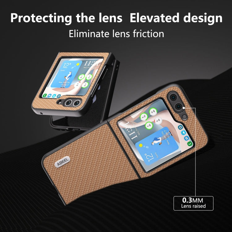 For Samsung Galaxy Z Flip6 / Flip7 FE ABEEL Carbon Fiber Texture Protective Phone Case