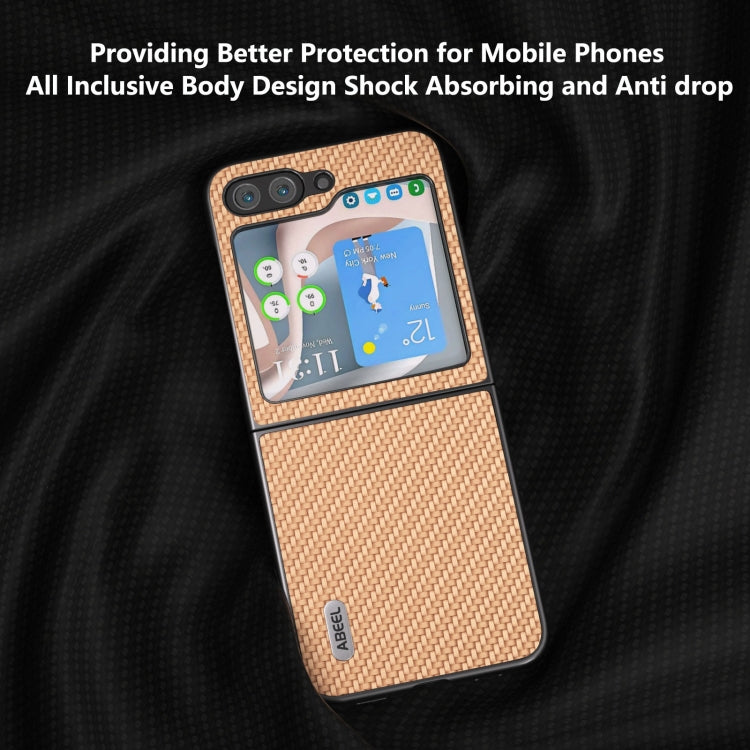 For Samsung Galaxy Z Flip6 / Flip7 FE ABEEL Carbon Fiber Texture Protective Phone Case