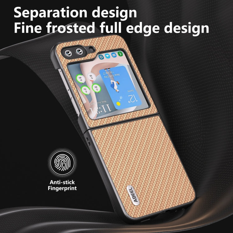 For Samsung Galaxy Z Flip6 / Flip7 FE ABEEL Carbon Fiber Texture Protective Phone Case