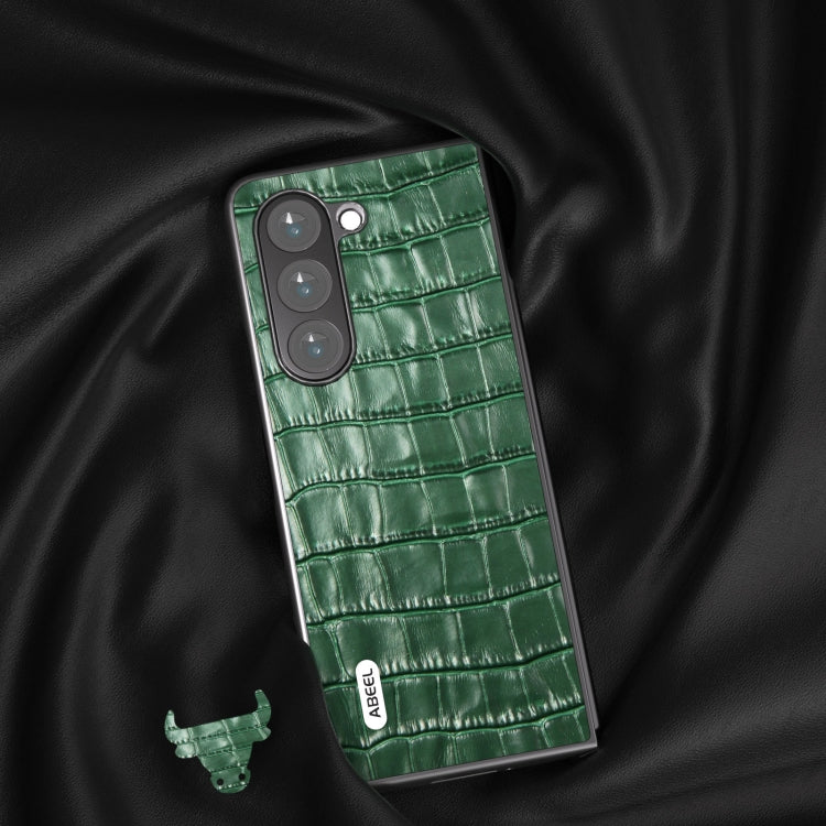 For Samsung Galaxy Z Fold6 ABEEL Crocodile Texture Genuine Leather Phone Case