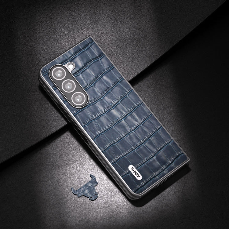 For Samsung Galaxy Z Fold6 ABEEL Crocodile Texture Genuine Leather Phone Case