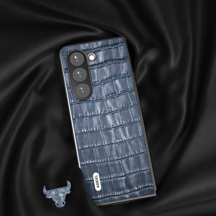 For Samsung Galaxy Z Fold6 ABEEL Crocodile Texture Genuine Leather Phone Case