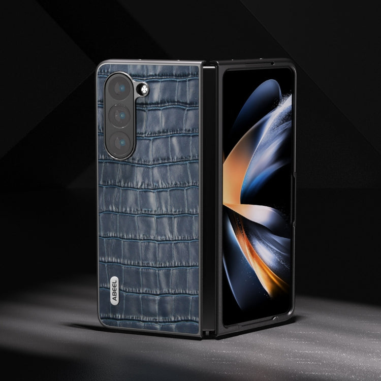 For Samsung Galaxy Z Fold6 ABEEL Crocodile Texture Genuine Leather Phone Case