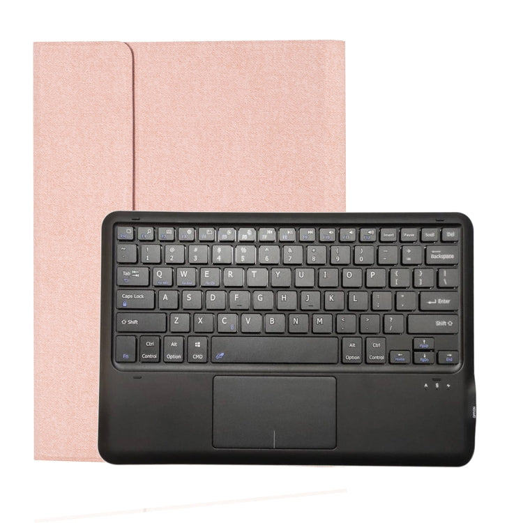HK131C For iPad Pro 12.9 inch (2020 & 2018) 2 in 1 Detachable Seven-color Backlight Plastic Touch Bluetooth Keyboard + Fabric Texture PU Leather Tablet Case with Stand & Pen Slot
