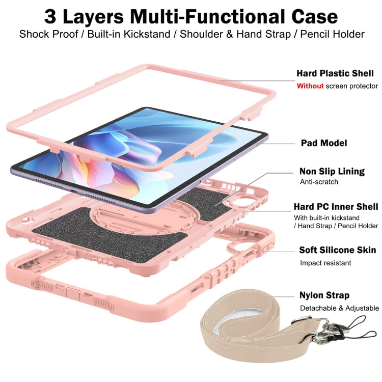 For Huawei MatePad 11.5 2023 360 Degree Rotation PC Contrast Silicone Tablet Case