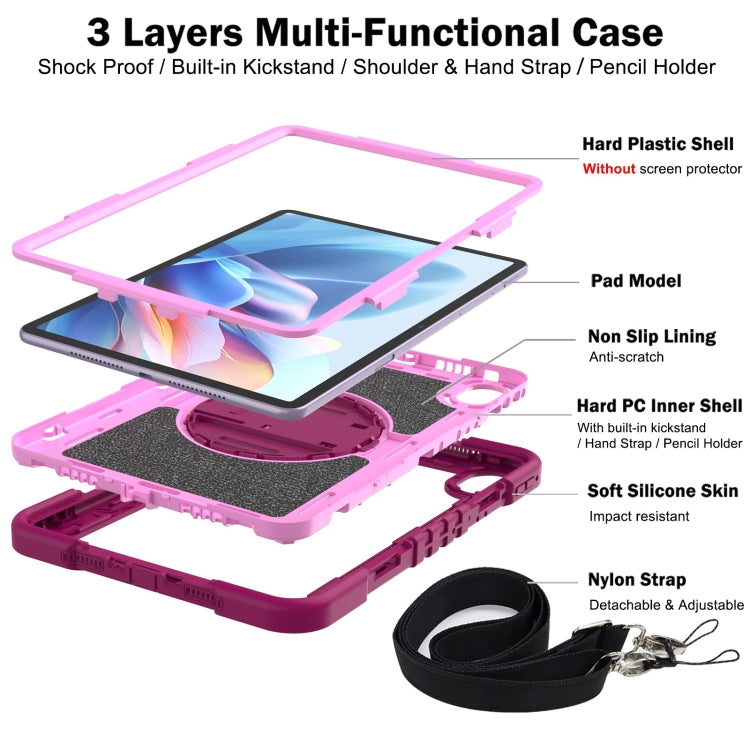 For Huawei MatePad 11.5 2023 360 Degree Rotation PC Contrast Silicone Tablet Case