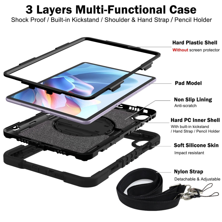 For Huawei MatePad 11.5 2023 360 Degree Rotation PC Contrast Silicone Tablet Case