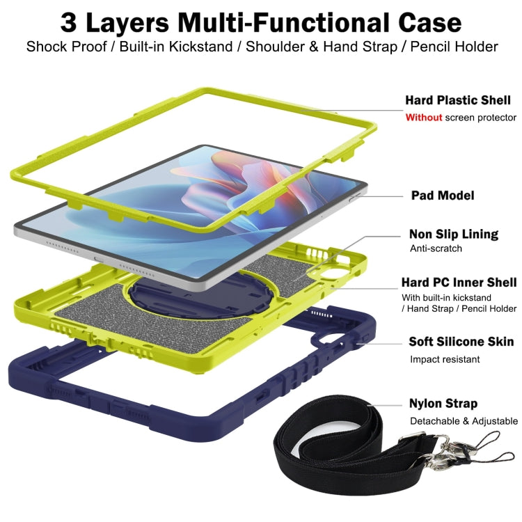 For Huawei MatePad SE 11 360 Degree Rotation PC Contrast Silicone Tablet Case
