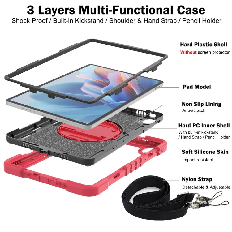 For Huawei MatePad SE 11 360 Degree Rotation PC Contrast Silicone Tablet Case