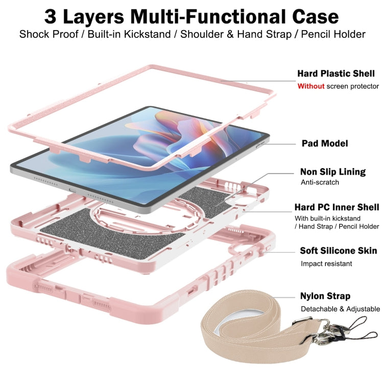 For Huawei MatePad SE 11 360 Degree Rotation PC Contrast Silicone Tablet Case