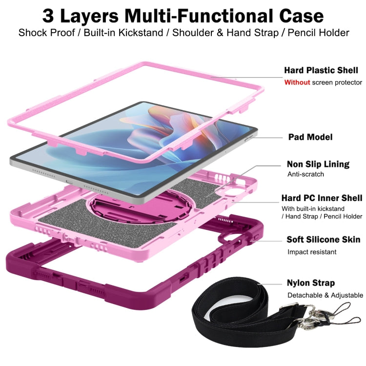 For Huawei MatePad SE 11 360 Degree Rotation PC Contrast Silicone Tablet Case