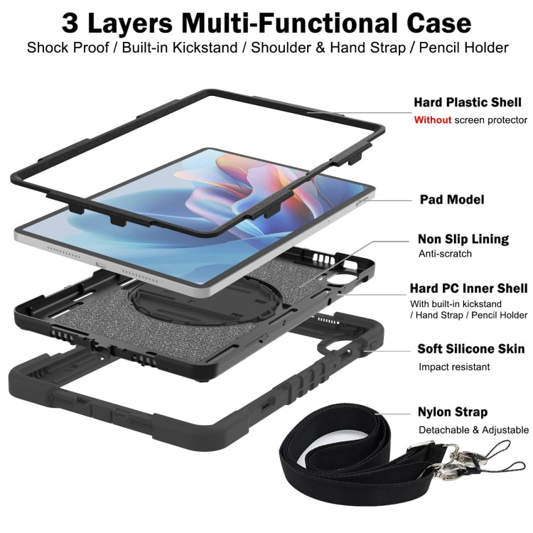 For Huawei MatePad SE 11 360 Degree Rotation PC Contrast Silicone Tablet Case