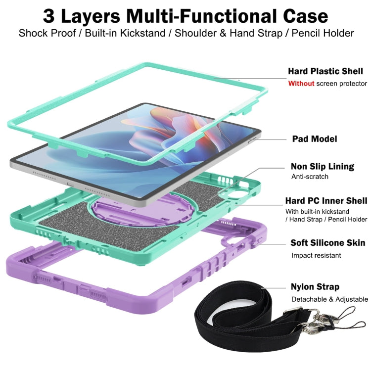 For Huawei MatePad SE 11 360 Degree Rotation PC Contrast Silicone Tablet Case