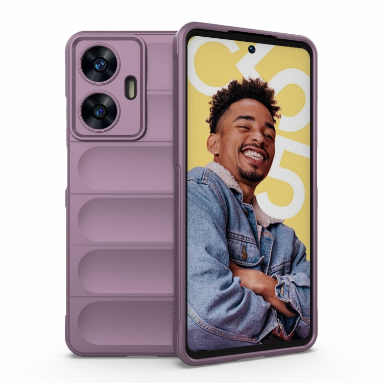 For Realme C55 4G Magic Shield TPU + Flannel Phone Case