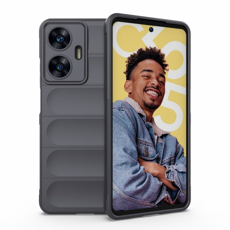 For Realme C55 4G Magic Shield TPU + Flannel Phone Case