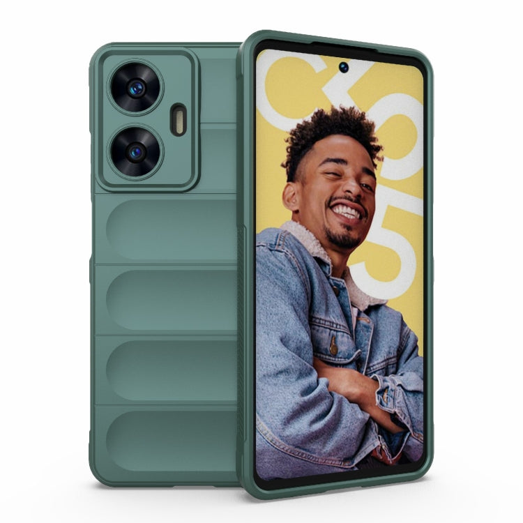 For Realme C55 4G Magic Shield TPU + Flannel Phone Case