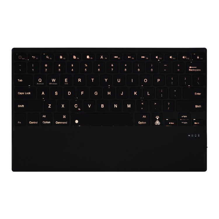 HK131D For iPad Pro 12.9 inch (2020 & 2018) 2 in 1 Detachable Seven-color Backlight Plastic Bluetooth Keyboard + Fabric Texture PU Leather Tablet Case with Stand & Pen Slot