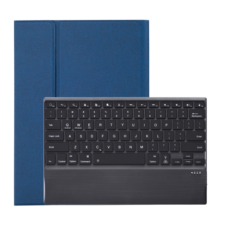 HK131D For iPad Pro 12.9 inch (2020 & 2018) 2 in 1 Detachable Seven-color Backlight Plastic Bluetooth Keyboard + Fabric Texture PU Leather Tablet Case with Stand & Pen Slot