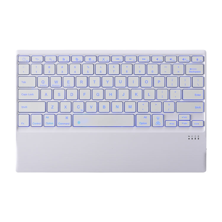 HK131D For iPad Pro 12.9 inch (2020 & 2018) 2 in 1 Detachable Seven-color Backlight Plastic Bluetooth Keyboard + Fabric Texture PU Leather Tablet Case with Stand & Pen Slot