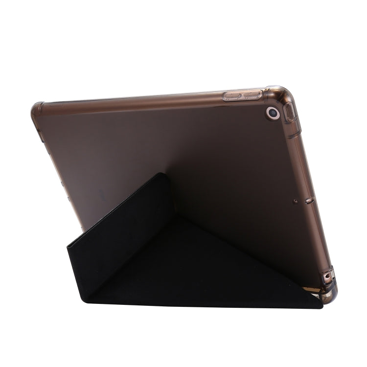 For iPad 10.2 2021 / 2020 / 2019 Airbag Deformation Horizontal Flip Leather Case with Holder & Pen Holder