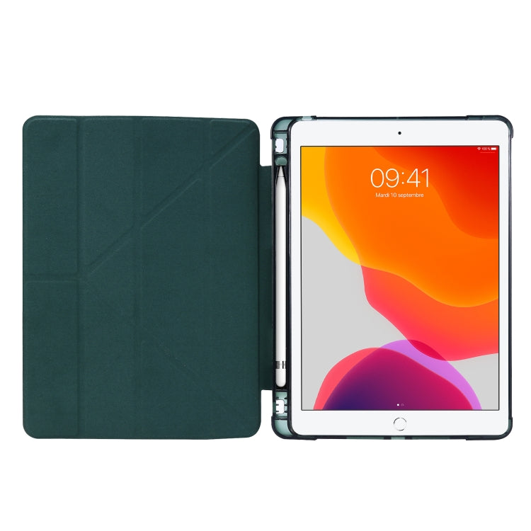 For iPad 10.2 2021 / 2020 / 2019 Airbag Deformation Horizontal Flip Leather Case with Holder & Pen Holder