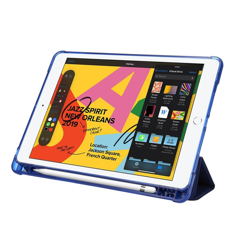 For iPad 10.2 2021 / 2020 / 2019 Airbag Deformation Horizontal Flip Leather Case with Holder & Pen Holder