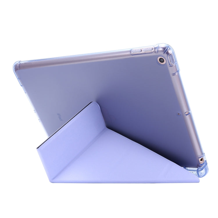 For iPad 10.2 2021 / 2020 / 2019 Airbag Deformation Horizontal Flip Leather Case with Holder & Pen Holder