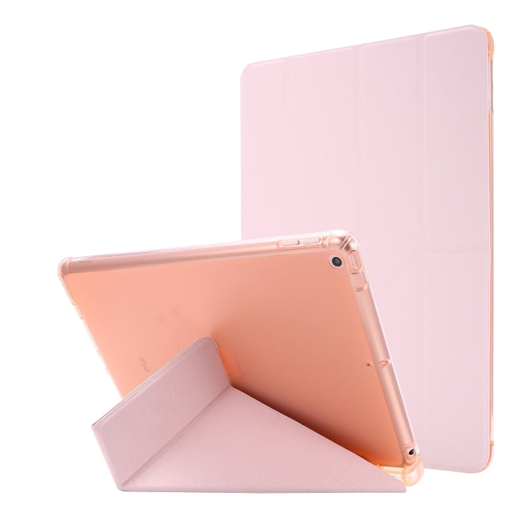 For iPad 10.2 2021 / 2020 / 2019 Airbag Deformation Horizontal Flip Leather Case with Holder & Pen Holder