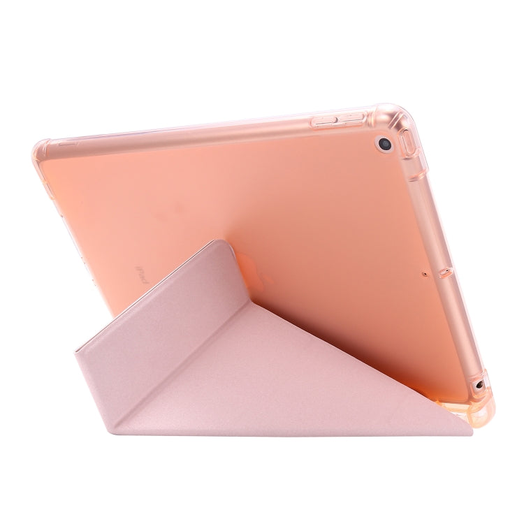 For iPad 10.2 2021 / 2020 / 2019 Airbag Deformation Horizontal Flip Leather Case with Holder & Pen Holder