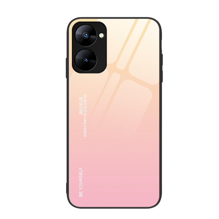 For Realme V30 Gradient Color Glass Phone Case