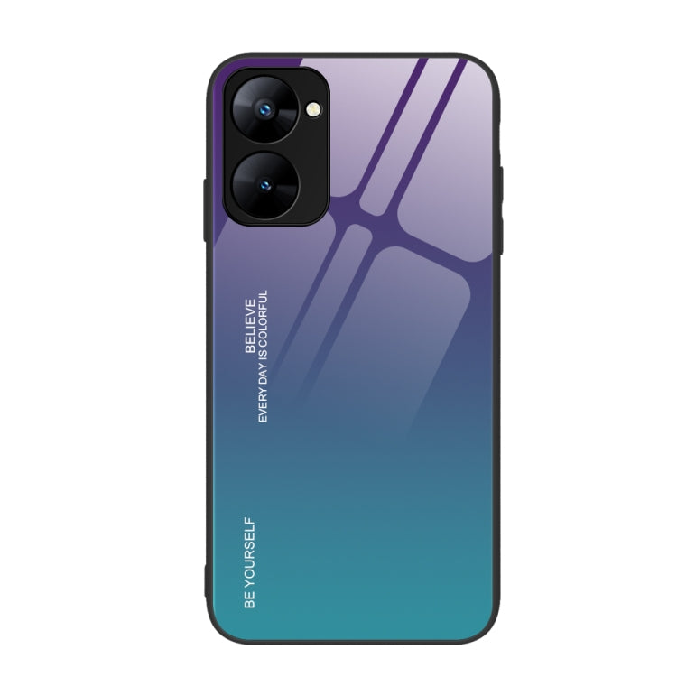For Realme V30 Gradient Color Glass Phone Case