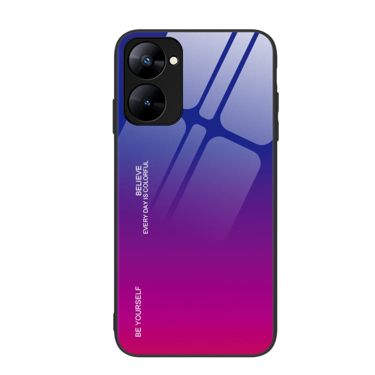 For Realme V30 Gradient Color Glass Phone Case