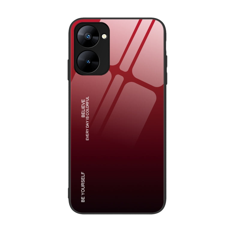 For Realme V30 Gradient Color Glass Phone Case