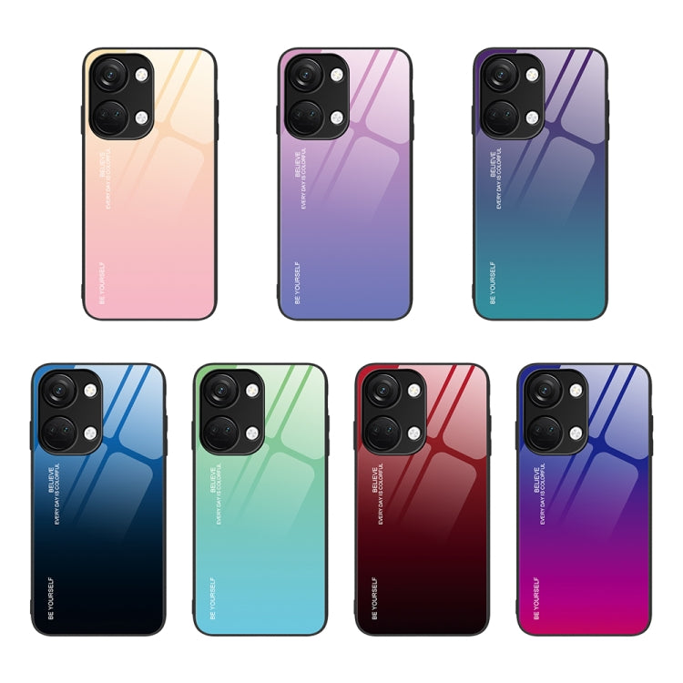 For OnePlus Ace 2V Gradient Color Glass Phone Case