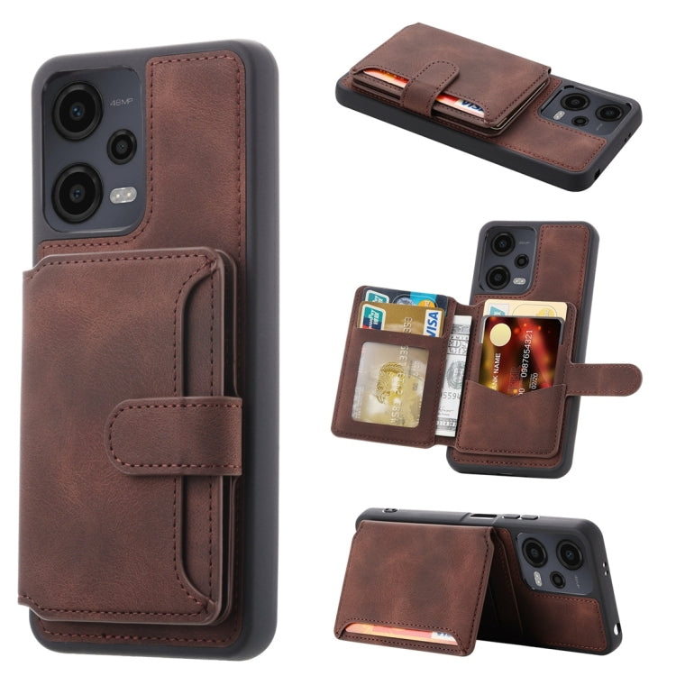 For Xiaomi Redmi Note 12 4G Global Skin Feel Dream RFID Anti-theft PU Card Bag Phone Case