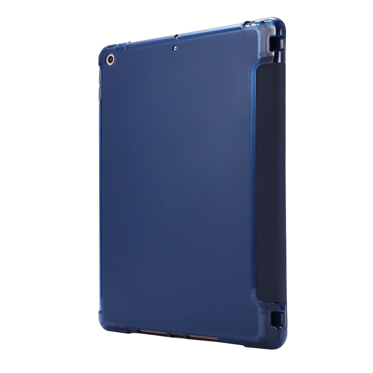 For iPad 10.2 2021 / 2020 / 2019 Airbag Horizontal Flip Leather Case with Three-fold Holder & Pen Holder