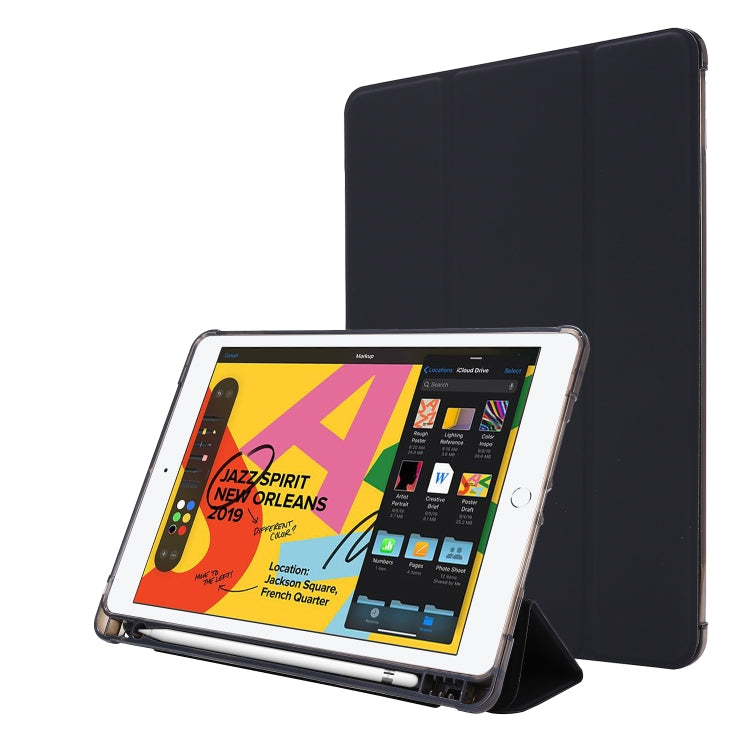 For iPad 10.2 2021 / 2020 / 2019 Airbag Horizontal Flip Leather Case with Three-fold Holder & Pen Holder