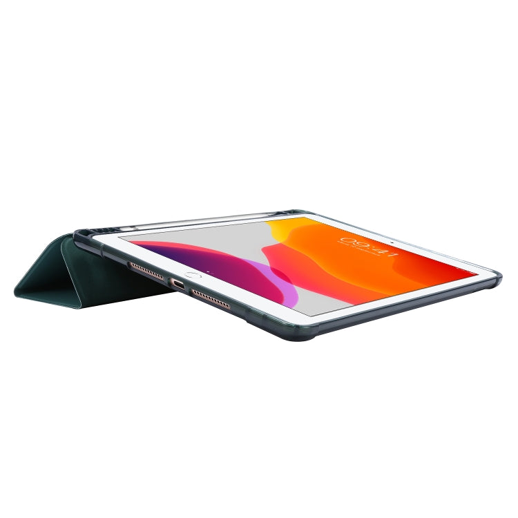 For iPad 10.2 2021 / 2020 / 2019 Airbag Horizontal Flip Leather Case with Three-fold Holder & Pen Holder